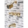 Kingston Brass KBX8132BX Three-Handle Tub and Shower Faucet, Polished Brass KBX8132BX